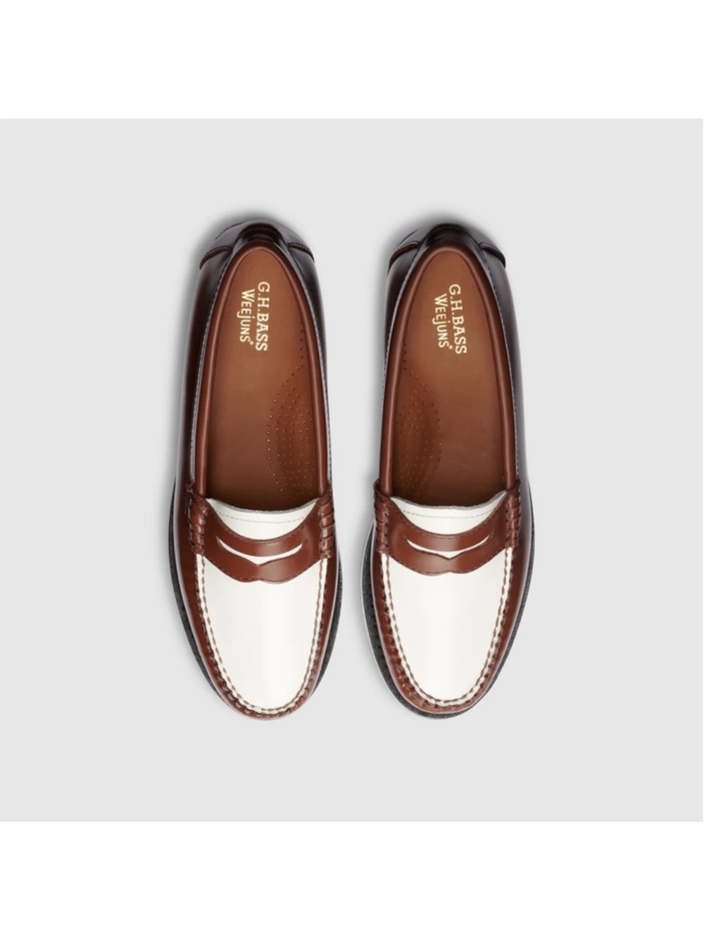 G.H. Bass Weejuns Whitney Two Tone Brown White Penny Loafers Size Women’s 9 - Picture 9 of 9